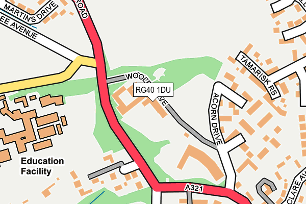 RG40 1DU map - OS OpenMap – Local (Ordnance Survey) RG40 1DU map - OS OpenMap – Local (Ordnance Survey)