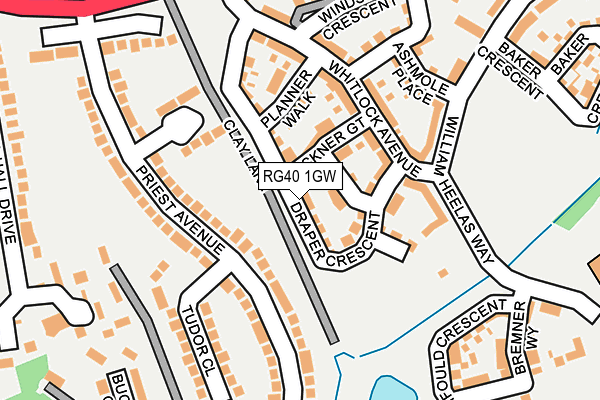 RG40 1GW map - OS OpenMap – Local (Ordnance Survey) RG40 1GW map - OS OpenMap – Local (Ordnance Survey)