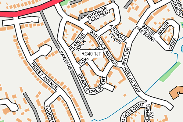RG40 1JT map - OS OpenMap – Local (Ordnance Survey) RG40 1JT map - OS OpenMap – Local (Ordnance Survey)