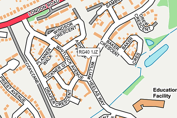 RG40 1JZ map - OS OpenMap – Local (Ordnance Survey) RG40 1JZ map - OS OpenMap – Local (Ordnance Survey)