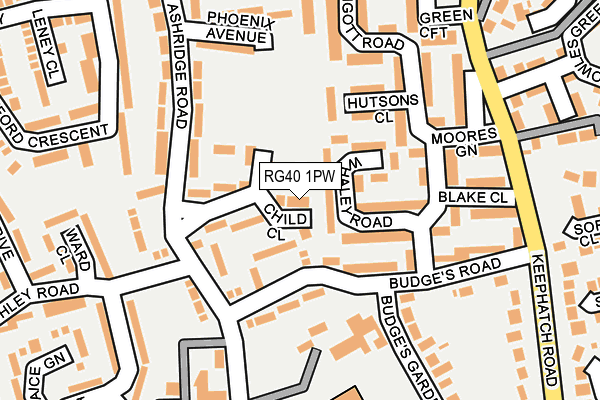 RG40 1PW map - OS OpenMap – Local (Ordnance Survey) RG40 1PW map - OS OpenMap – Local (Ordnance Survey)
