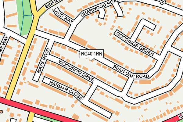 RG40 1RN map - OS OpenMap – Local (Ordnance Survey) RG40 1RN map - OS OpenMap – Local (Ordnance Survey)