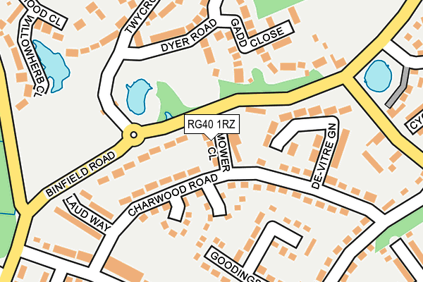 RG40 1RZ map - OS OpenMap – Local (Ordnance Survey) RG40 1RZ map - OS OpenMap – Local (Ordnance Survey)