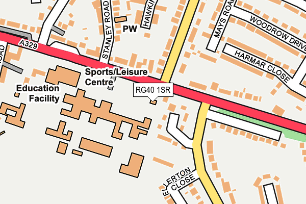 RG40 1SR map - OS OpenMap – Local (Ordnance Survey) RG40 1SR map - OS OpenMap – Local (Ordnance Survey)