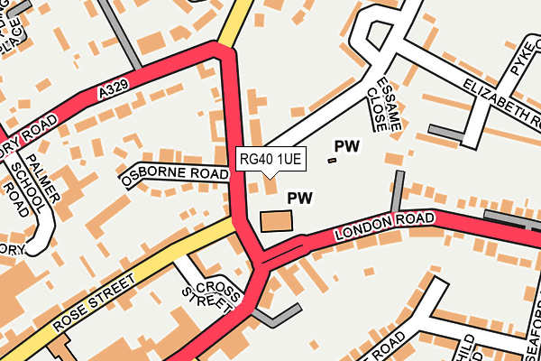 RG40 1UE map - OS OpenMap – Local (Ordnance Survey) RG40 1UE map - OS OpenMap – Local (Ordnance Survey)