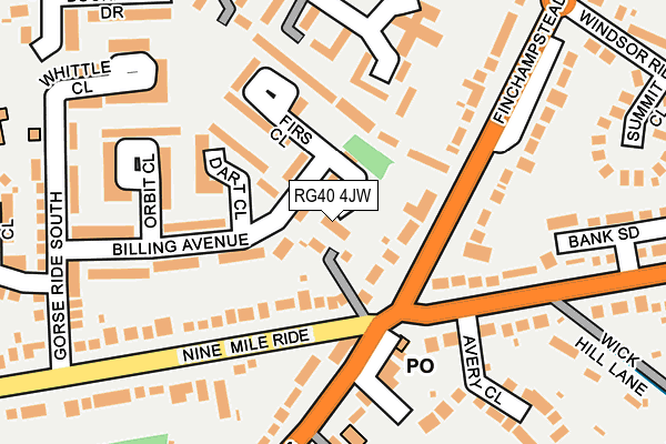 RG40 4JW map - OS OpenMap – Local (Ordnance Survey) RG40 4JW map - OS OpenMap – Local (Ordnance Survey)