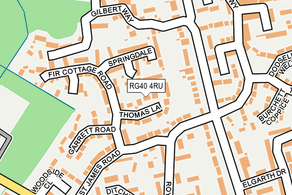 RG40 4RU map - OS OpenMap – Local (Ordnance Survey) RG40 4RU map - OS OpenMap – Local (Ordnance Survey)