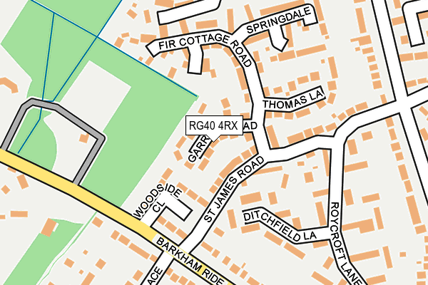 RG40 4RX map - OS OpenMap – Local (Ordnance Survey) RG40 4RX map - OS OpenMap – Local (Ordnance Survey)