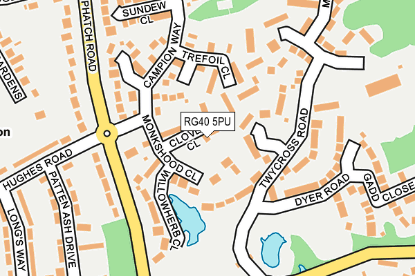 RG40 5PU map - OS OpenMap – Local (Ordnance Survey) RG40 5PU map - OS OpenMap – Local (Ordnance Survey)