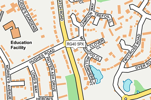 RG40 5PX map - OS OpenMap – Local (Ordnance Survey) RG40 5PX map - OS OpenMap – Local (Ordnance Survey)