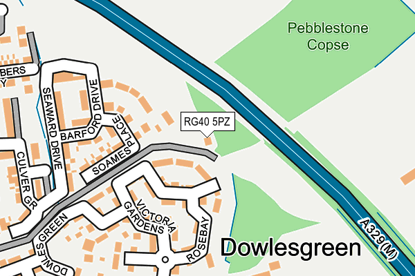 RG40 5PZ map - OS OpenMap – Local (Ordnance Survey) RG40 5PZ map - OS OpenMap – Local (Ordnance Survey)