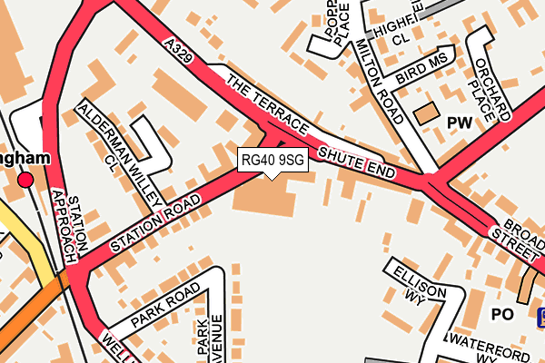 RG40 9SG map - OS OpenMap – Local (Ordnance Survey) RG40 9SG map - OS OpenMap – Local (Ordnance Survey)