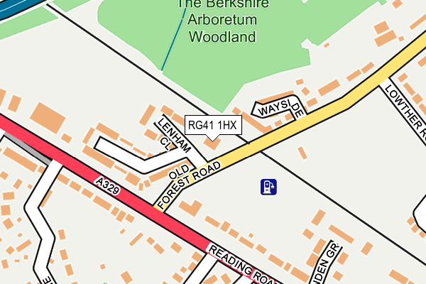 RG41 1HX map - OS OpenMap – Local (Ordnance Survey) RG41 1HX map - OS OpenMap – Local (Ordnance Survey)