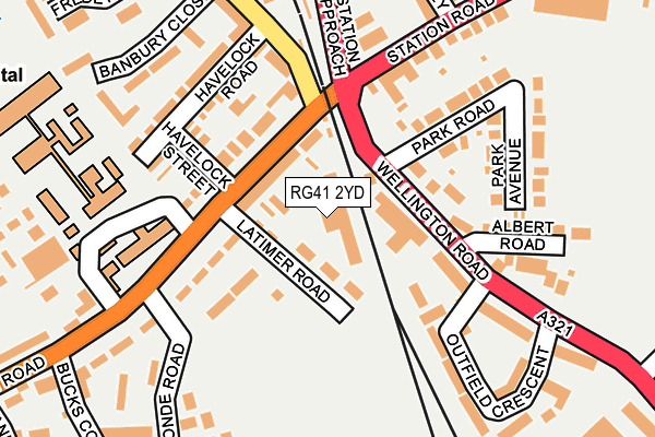 RG41 2YD map - OS OpenMap – Local (Ordnance Survey) RG41 2YD map - OS OpenMap – Local (Ordnance Survey)