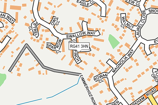 RG41 3HN map - OS OpenMap – Local (Ordnance Survey) RG41 3HN map - OS OpenMap – Local (Ordnance Survey)