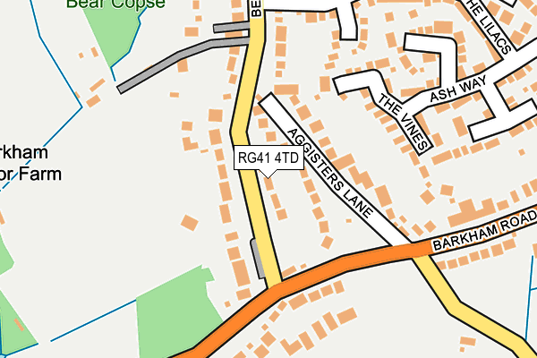 RG41 4TD map - OS OpenMap – Local (Ordnance Survey) RG41 4TD map - OS OpenMap – Local (Ordnance Survey)