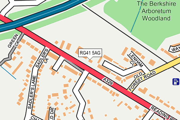 RG41 5AG map - OS OpenMap – Local (Ordnance Survey) RG41 5AG map - OS OpenMap – Local (Ordnance Survey)