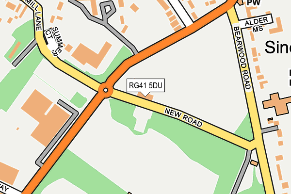 RG41 5DU map - OS OpenMap – Local (Ordnance Survey) RG41 5DU map - OS OpenMap – Local (Ordnance Survey)