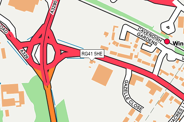 RG41 5HE map - OS OpenMap – Local (Ordnance Survey) RG41 5HE map - OS OpenMap – Local (Ordnance Survey)