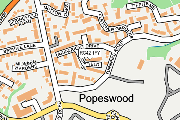 RG42 1FY map - OS OpenMap – Local (Ordnance Survey)