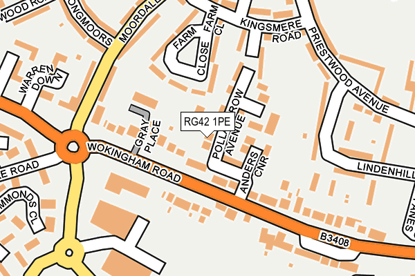 RG42 1PE map - OS OpenMap – Local (Ordnance Survey) RG42 1PE map - OS OpenMap – Local (Ordnance Survey)