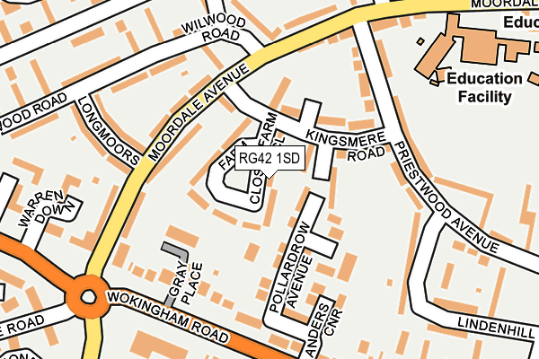 RG42 1SD map - OS OpenMap – Local (Ordnance Survey) RG42 1SD map - OS OpenMap – Local (Ordnance Survey)