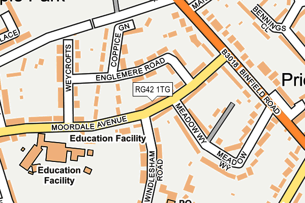 RG42 1TG map - OS OpenMap – Local (Ordnance Survey) RG42 1TG map - OS OpenMap – Local (Ordnance Survey)