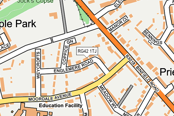 RG42 1TJ map - OS OpenMap – Local (Ordnance Survey) RG42 1TJ map - OS OpenMap – Local (Ordnance Survey)