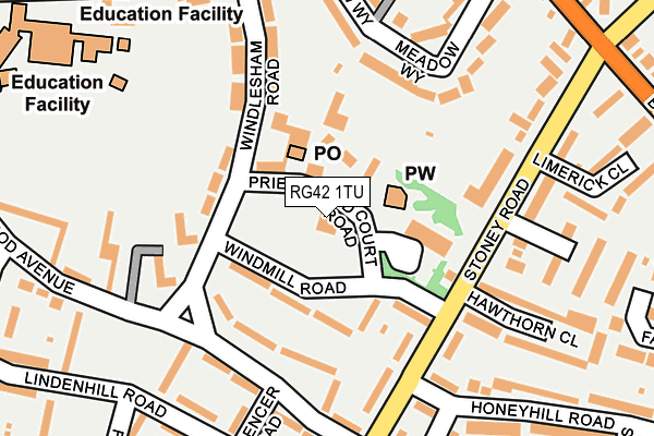 RG42 1TU map - OS OpenMap – Local (Ordnance Survey) RG42 1TU map - OS OpenMap – Local (Ordnance Survey)