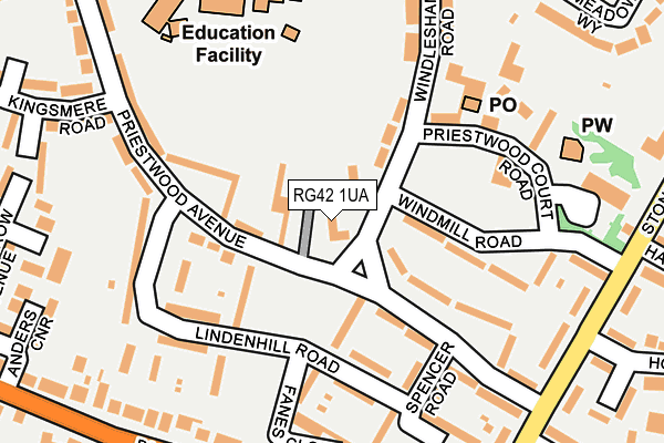 RG42 1UA map - OS OpenMap – Local (Ordnance Survey) RG42 1UA map - OS OpenMap – Local (Ordnance Survey)