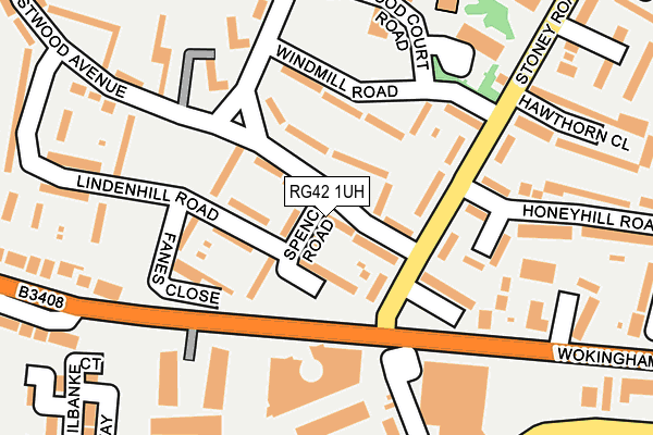 RG42 1UH map - OS OpenMap – Local (Ordnance Survey)
