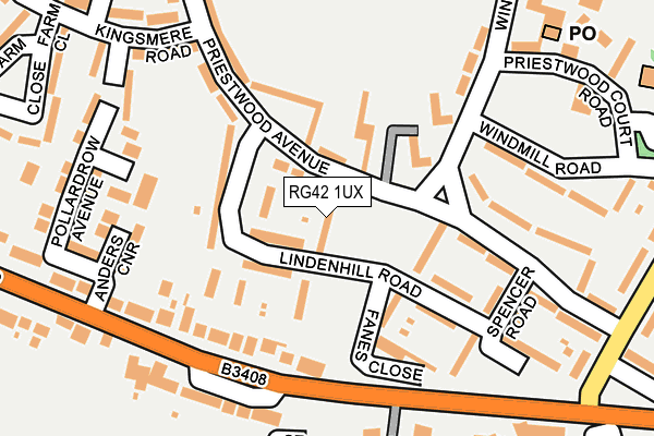 RG42 1UX map - OS OpenMap – Local (Ordnance Survey) RG42 1UX map - OS OpenMap – Local (Ordnance Survey)