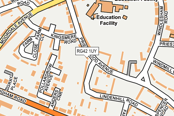 RG42 1UY map - OS OpenMap – Local (Ordnance Survey) RG42 1UY map - OS OpenMap – Local (Ordnance Survey)
