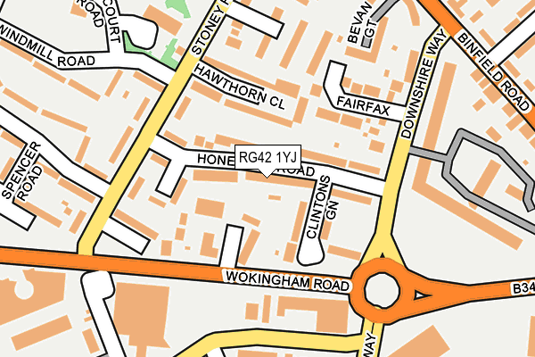 RG42 1YJ map - OS OpenMap – Local (Ordnance Survey) RG42 1YJ map - OS OpenMap – Local (Ordnance Survey)