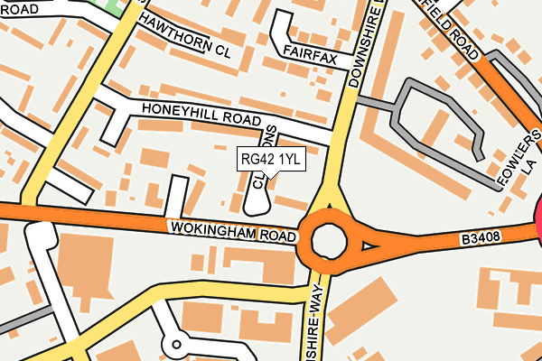 RG42 1YL map - OS OpenMap – Local (Ordnance Survey) RG42 1YL map - OS OpenMap – Local (Ordnance Survey)