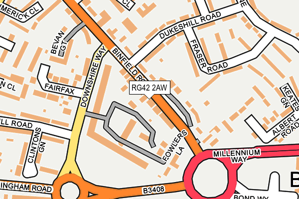 RG42 2AW map - OS OpenMap – Local (Ordnance Survey) RG42 2AW map - OS OpenMap – Local (Ordnance Survey)