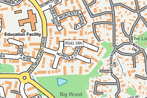 RG42 3XN map - OS OpenMap – Local (Ordnance Survey) RG42 3XN map - OS OpenMap – Local (Ordnance Survey)