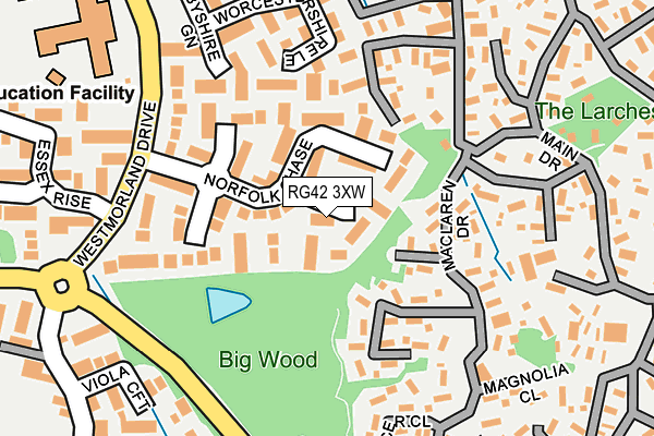 RG42 3XW map - OS OpenMap – Local (Ordnance Survey) RG42 3XW map - OS OpenMap – Local (Ordnance Survey)