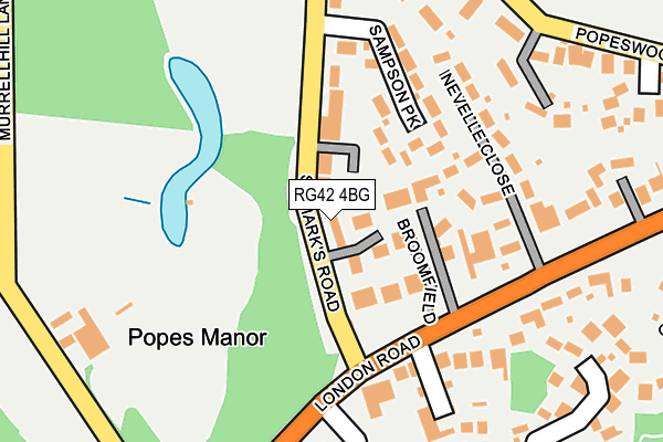 RG42 4BG map - OS OpenMap – Local (Ordnance Survey) RG42 4BG map - OS OpenMap – Local (Ordnance Survey)