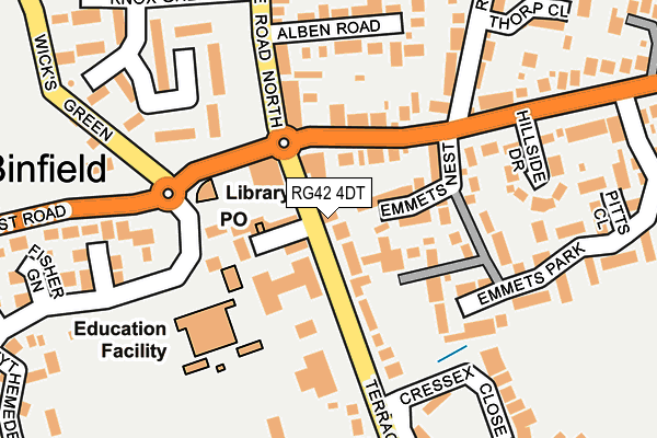 RG42 4DT map - OS OpenMap – Local (Ordnance Survey) RG42 4DT map - OS OpenMap – Local (Ordnance Survey)