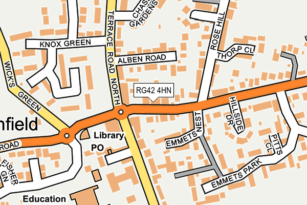 RG42 4HN map - OS OpenMap – Local (Ordnance Survey) RG42 4HN map - OS OpenMap – Local (Ordnance Survey)