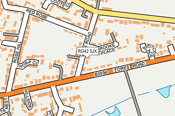 RG42 5JX map - OS OpenMap – Local (Ordnance Survey) RG42 5JX map - OS OpenMap – Local (Ordnance Survey)