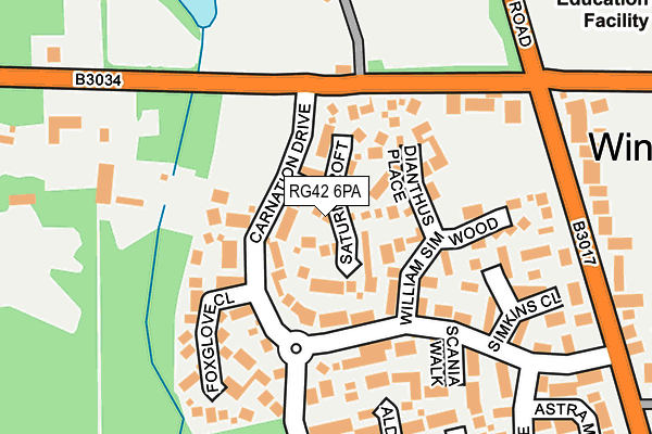 RG42 6PA map - OS OpenMap – Local (Ordnance Survey)