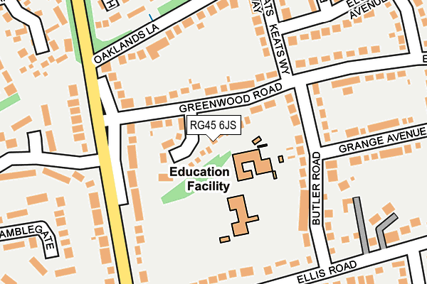 RG45 6JS map - OS OpenMap – Local (Ordnance Survey) RG45 6JS map - OS OpenMap – Local (Ordnance Survey)