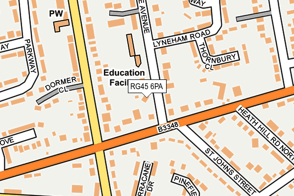 RG45 6PA map - OS OpenMap – Local (Ordnance Survey) RG45 6PA map - OS OpenMap – Local (Ordnance Survey)