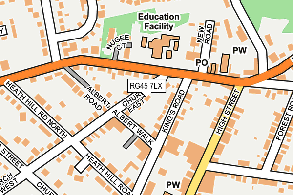 RG45 7LX map - OS OpenMap – Local (Ordnance Survey) RG45 7LX map - OS OpenMap – Local (Ordnance Survey)