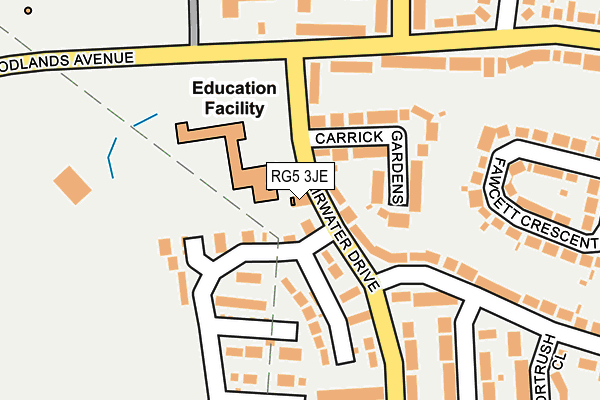 RG5 3JE map - OS OpenMap – Local (Ordnance Survey) RG5 3JE map - OS OpenMap – Local (Ordnance Survey)