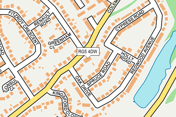 RG5 4DW map - OS OpenMap – Local (Ordnance Survey) RG5 4DW map - OS OpenMap – Local (Ordnance Survey)