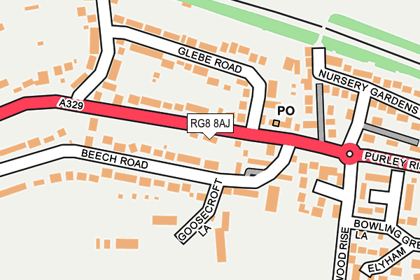 RG8 8AJ map - OS OpenMap – Local (Ordnance Survey) RG8 8AJ map - OS OpenMap – Local (Ordnance Survey)