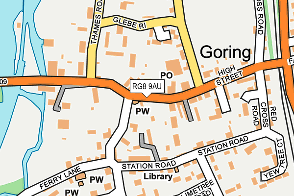 RG8 9AU map - OS OpenMap – Local (Ordnance Survey) RG8 9AU map - OS OpenMap – Local (Ordnance Survey)